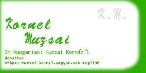 kornel muzsai business card